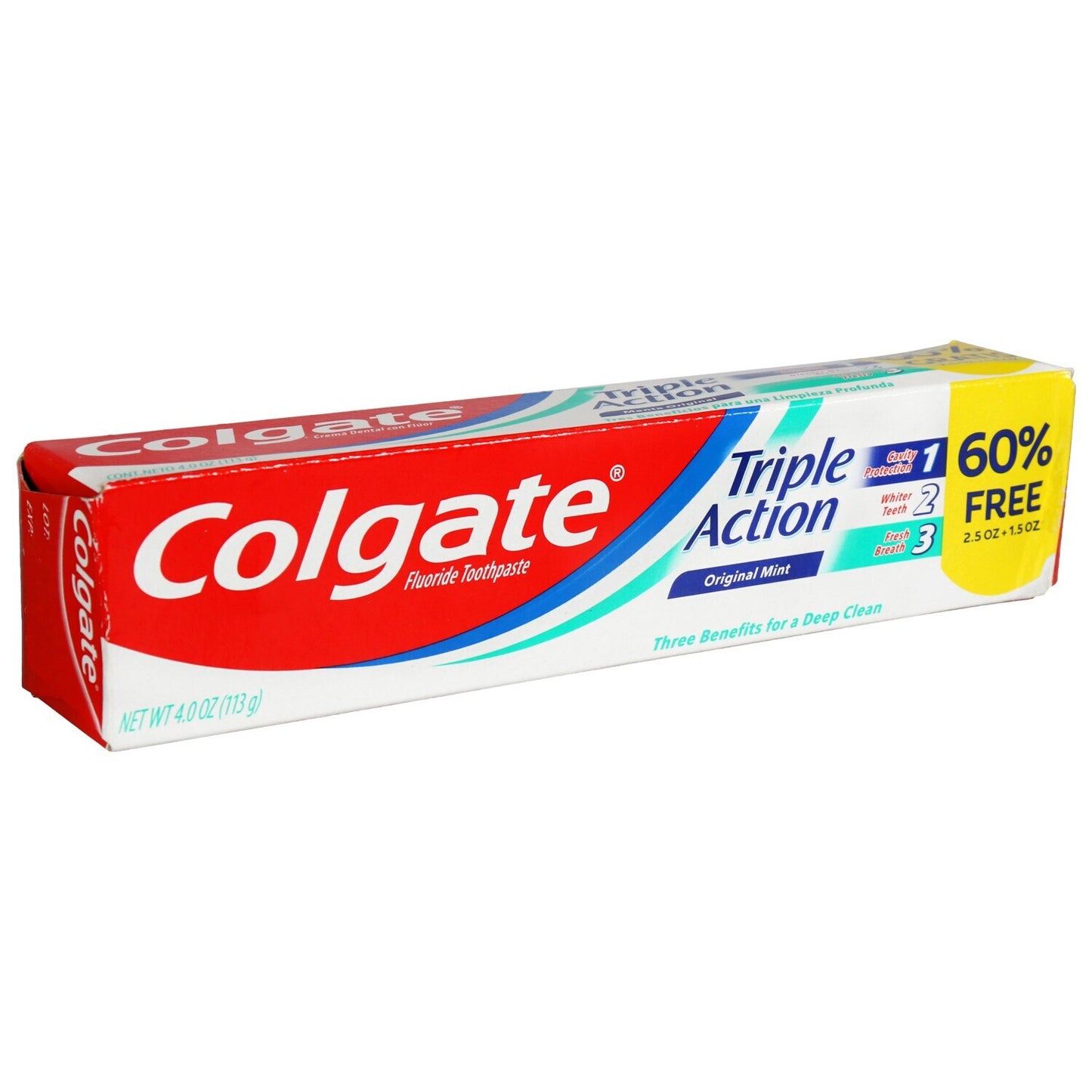 Colgate Triple Action Original Mint Toothpaste, 4-oz. (Pack of 24)