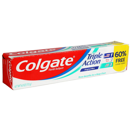 Colgate Triple Action Original Mint Toothpaste, 4-oz. (Pack of 24)