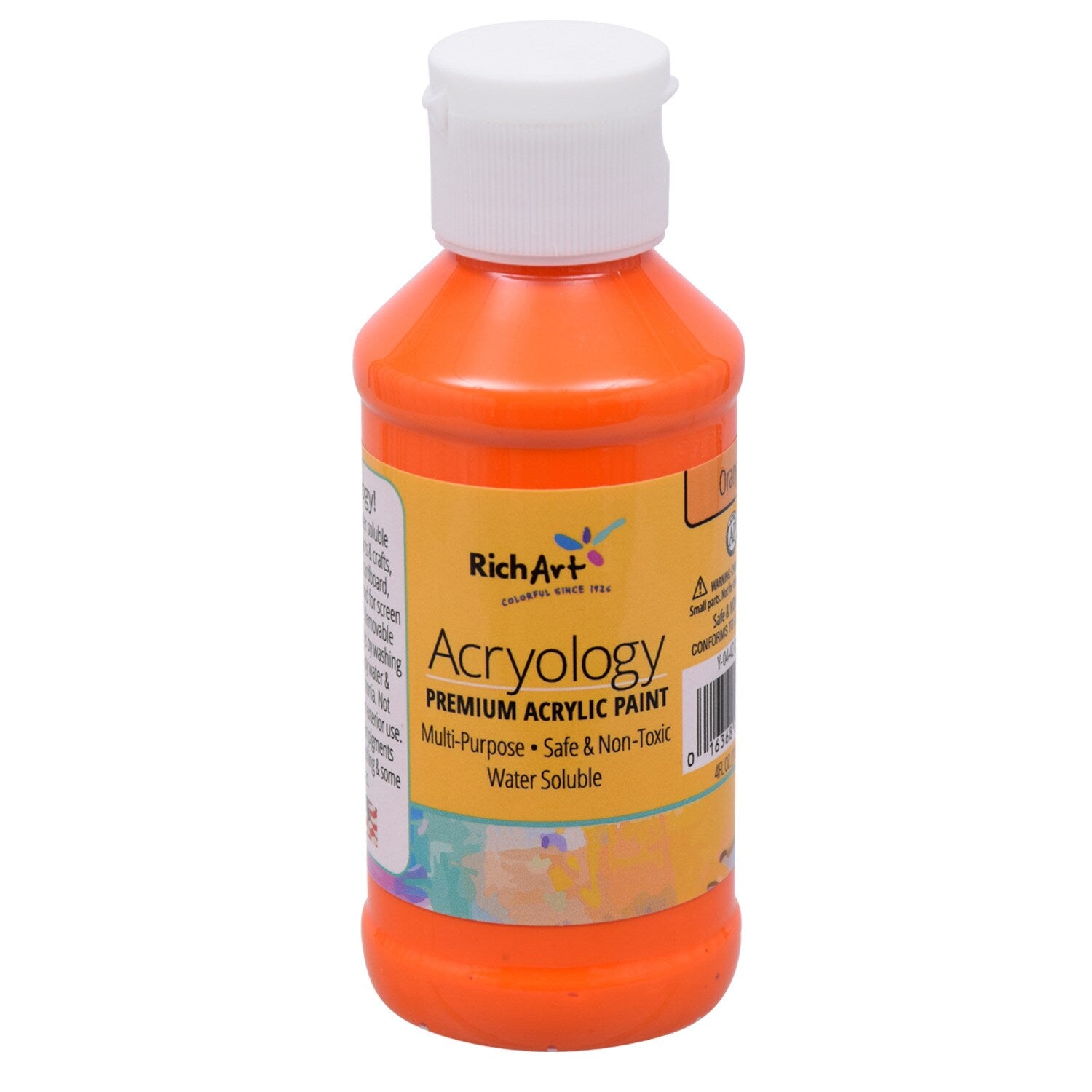 Rich Art Premium Acrylic Orange Paints, 4-fl.oz. Containers (Pack of 12)