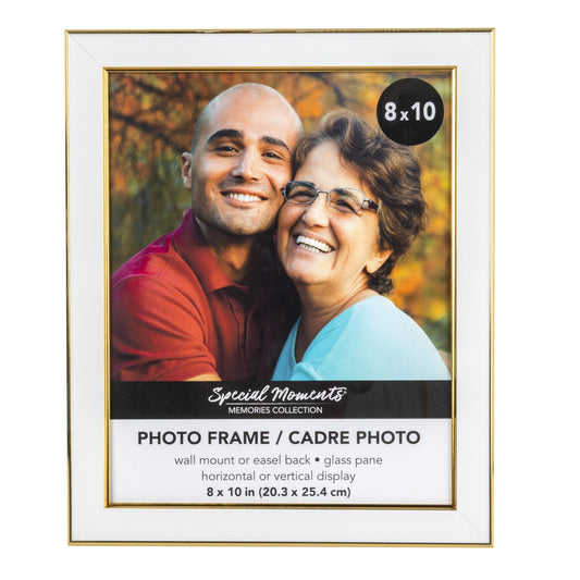 Special White Picture Frames with Gold Trim, 8x10 in. (Pack of 12)