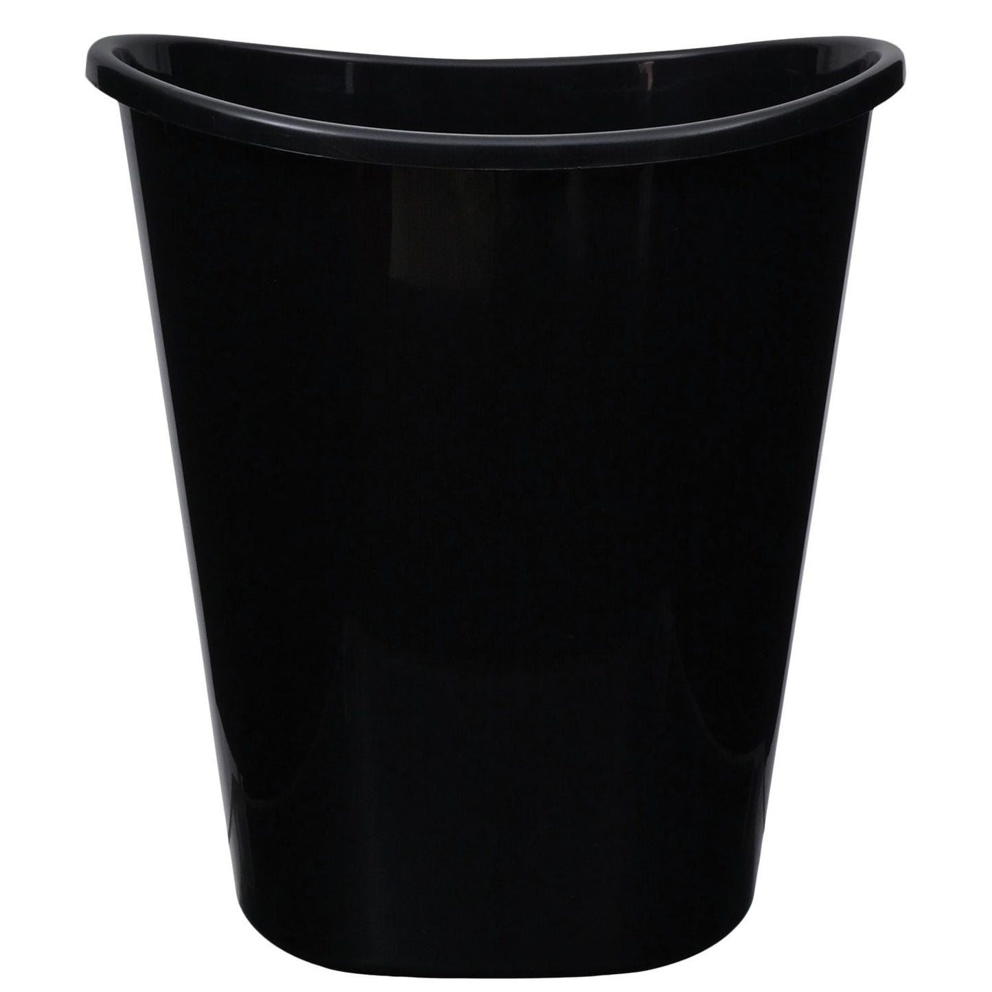 Essentials Black Plastic Oval Wastebaskets, 7 Qt. (Pack of 4)