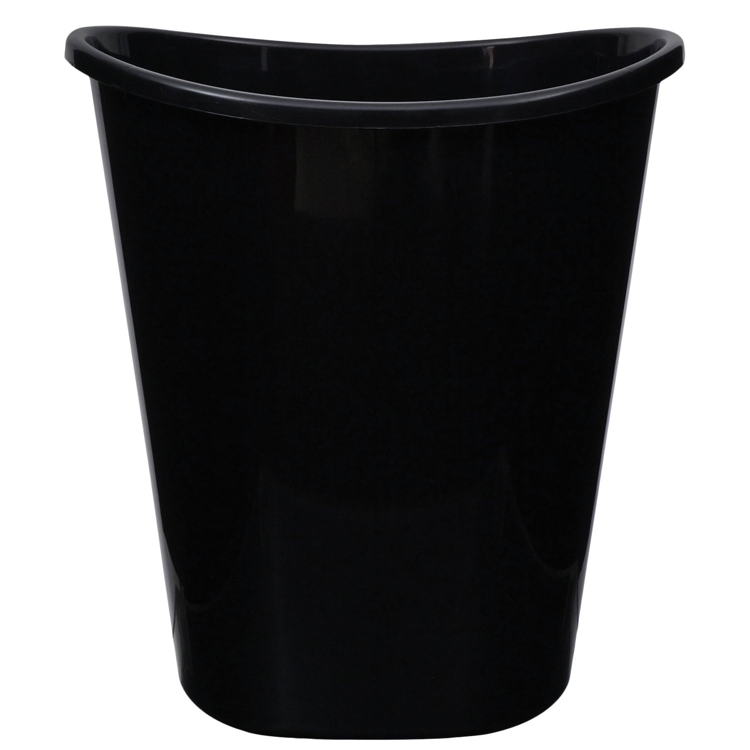 Essentials Black Plastic Oval Wastebaskets, 7 Qt. (Pack of 4)