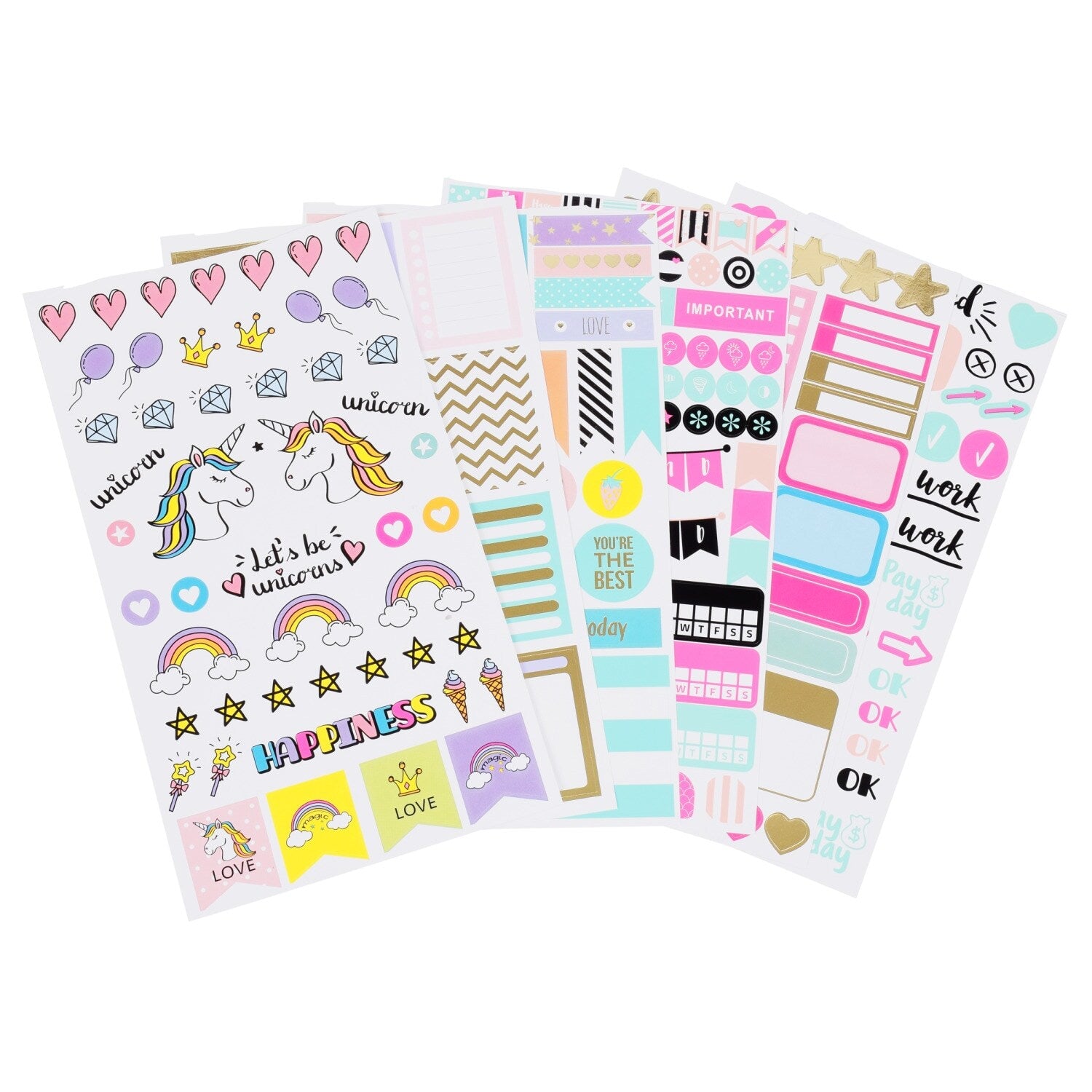 Let's Planner Stickers, 4-Sheet Packs (Pack of 24)
