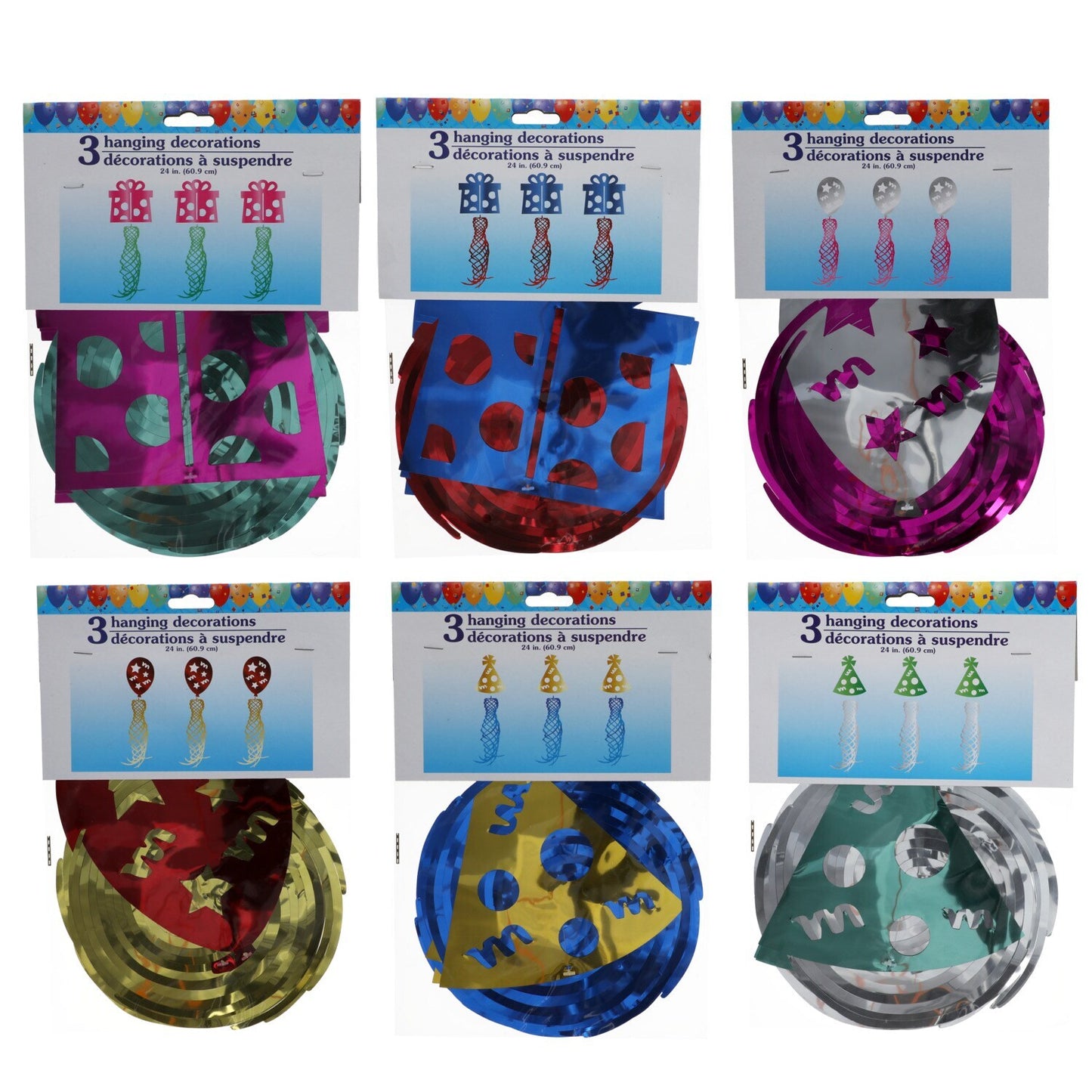 Metallic Hanging Party Decorations (Pack of 36)