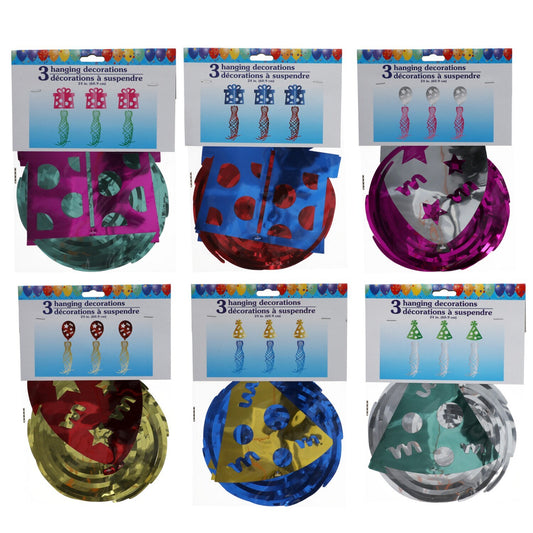 Metallic Hanging Party Decorations (Pack of 36)