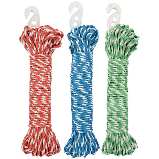 Essentials Plastic Clothes Lines with Hooks (Pack of 24)