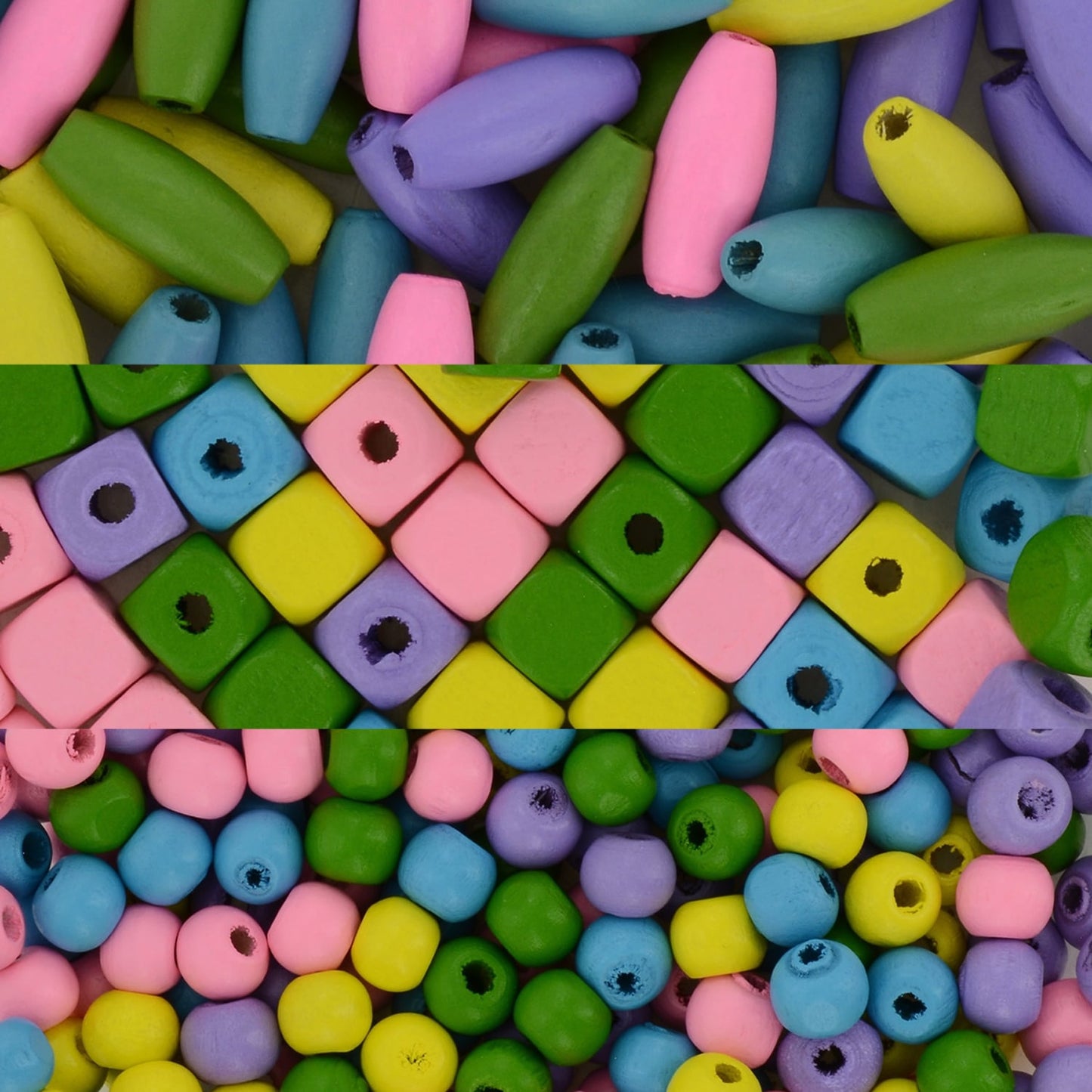 Crafter's Square Colorful Wooden Beads (Pack of 36)